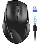TECKNET Wireless Mouse Rechargeable,Mouse for Laptop Computer,2.4G USB Computer Mice Wireless,6 B...