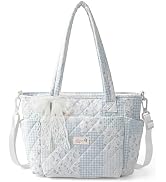 WOBAGMEN Quilted Lunch Box for Women,Insulated Lunch Tote Bag for Women for Work, Coquette Large ...