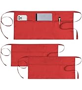 PEASUG Server Apron, Waitress Apron with 3 Pockets, Short Aprons for Women with Pockets for Serve...