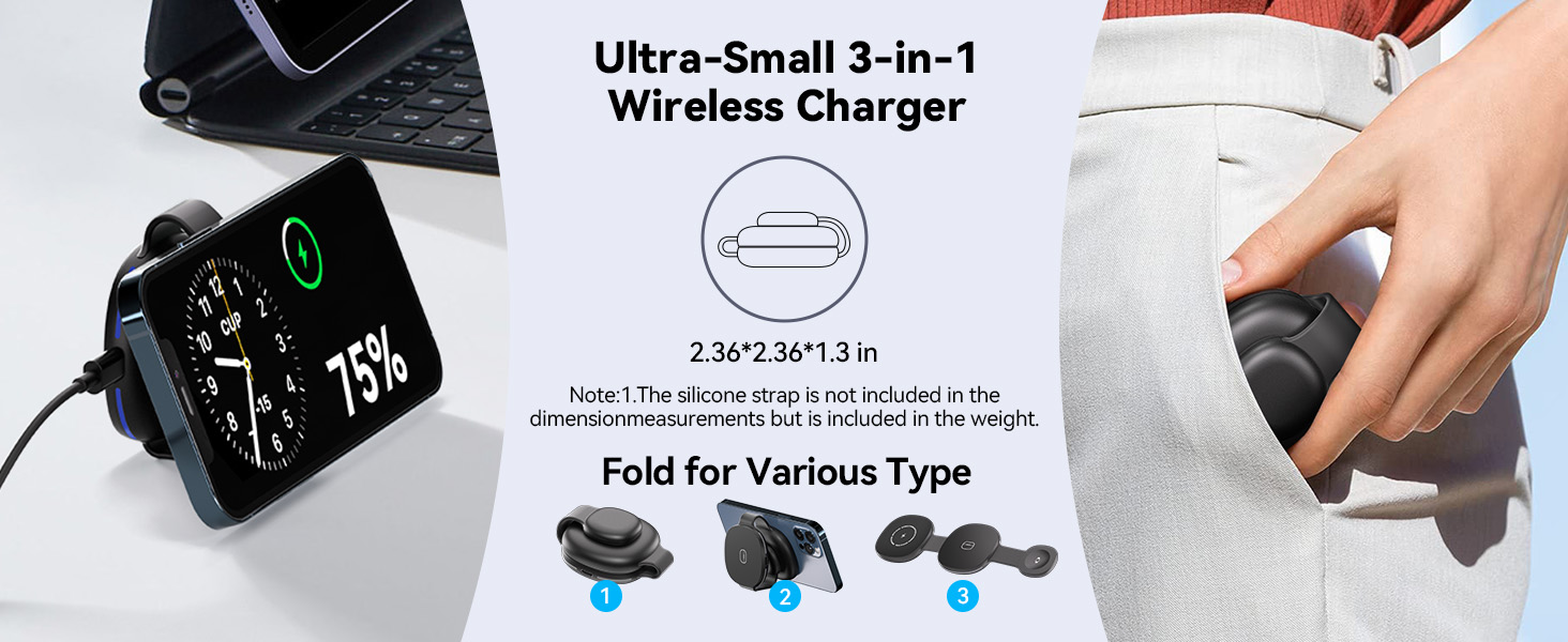Ultra-Small 3-in-1 Wireless Charger