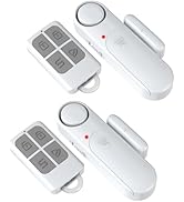 Wireless Door Alarm with Remote (2 Pack), Door/Window Alarm When Opened for Home/Pool Security, K...