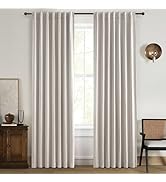 100% Blackout Curtains 84 Inch Length 2 Panels Set Farmhouse Style for Bedroom Windows/Living Roo...