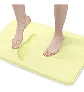 Walensee Extra Thick Memory Foam Bath Rug (17 inch X 24 inch, Yellow) Non Slip Absorbent Super Co...