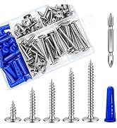 Wensilon(95 pcs)#8 Phillips Truss Head Wood Screws Stainless Steel 410 Quick Metal Self Tapping w...
