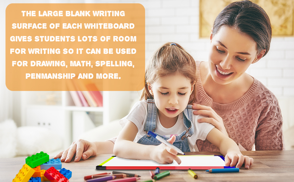 The lap board provides a durable, clean dry erase writing surface on thick cardboard material