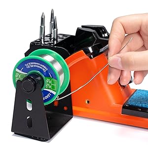 taking solder wire from the YIHUA 926LED III solder wire dispenser
