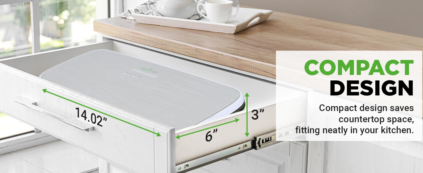 compact design kitchen drawer countertop vacuum sealer appliance space-saving sleek storage