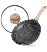 JEETEE Nonstick Frying Pan Skillet with lid, 8 Inch Saute Pan Non Stick, Egg Pan Chef Pan, Induct...