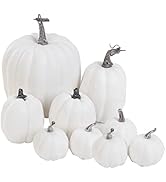CODE FLORIST Artificial Pumpkin for Halloween,9 Pcs Fall Thanksgiving Party Harvest Day Decoratio...
