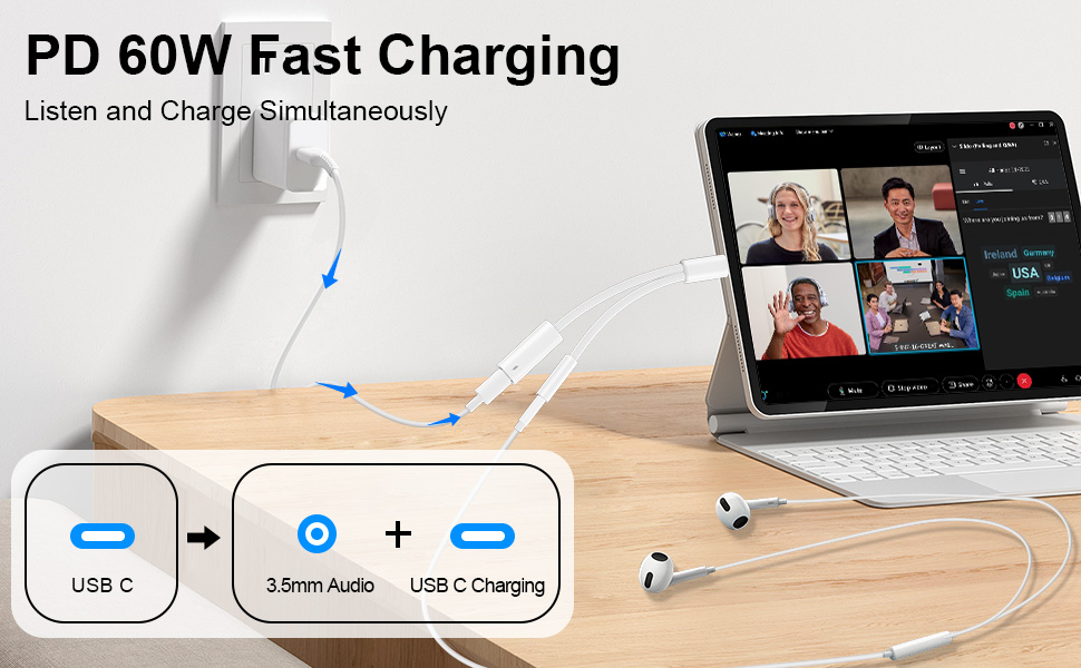 USB C to Aux 3.5mm Audio Adapter