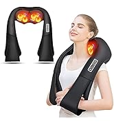 AERLANG Shiatsu Back and Neck Massager, Back Massager Deep Tissue Kneading Neck and Shoulder Mass...
