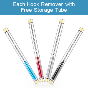 Fish hook remover with storage turb