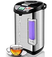Costway Instant Electric Hot Water Boiler and Warmer, 5-Liter LCD Water Pot with 5 Stage Temperat...