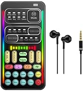 Portable Voice Changer, 2rd Generation i9 Live Sound Card, Cool Lights Sound Board - Voice Disgui...