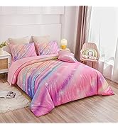 Btargot Super Soft 6 Pieces Gradient Star Ring Comforter Set, Colorful Glitter Rainbow Star Patte...