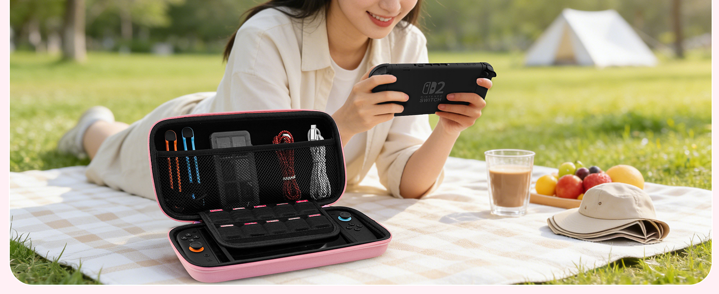 pink switch 2 travel case
