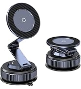 GEYUTHS Magnetic Car Phone Holder with Suction Cup 360° Adjustable Foldable Phone Mount Zinc-Allo...