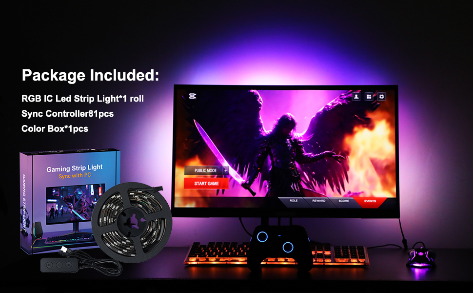 WS2812B PC sync gaming led strip light