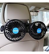 Car Fan, XOOL Electric Car Fans for Rear Seat Passenger Portable Car Seat Fan Headrest 360 Degree...