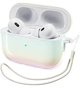 ORNARTO for AirPods Pro 2 Case 2023/2022–Stylish Gradient Clear TPU, LED Visible, Shockproof Prot...