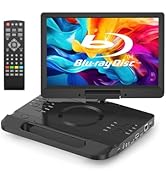 FANGOR 13.3 Inch Portable Bluray Player with 12" HD Swivel Screen, 5 Hours Rechargeable Battery a...
