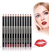 Semme Lip Liner, 12pcs/set Waterproof Long-lasting Lip Liner Pencil Lipliner Pen Makeup Cosmetic