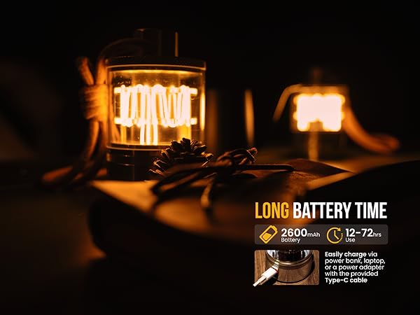 Easily charge via power bank, laptop, or a power adapter with the provided Type-C cable