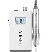 AIRSEE Rechargeable 30000RPM Electric Nail Drill Professional Portable E File Machine for Acrylic...