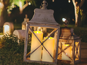 outdoor flickering candles with timer waterproof