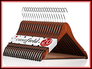 Casafield Wooden Suit Hangers Maximize Your Closet Space. Hang Suits and Complete Outfits