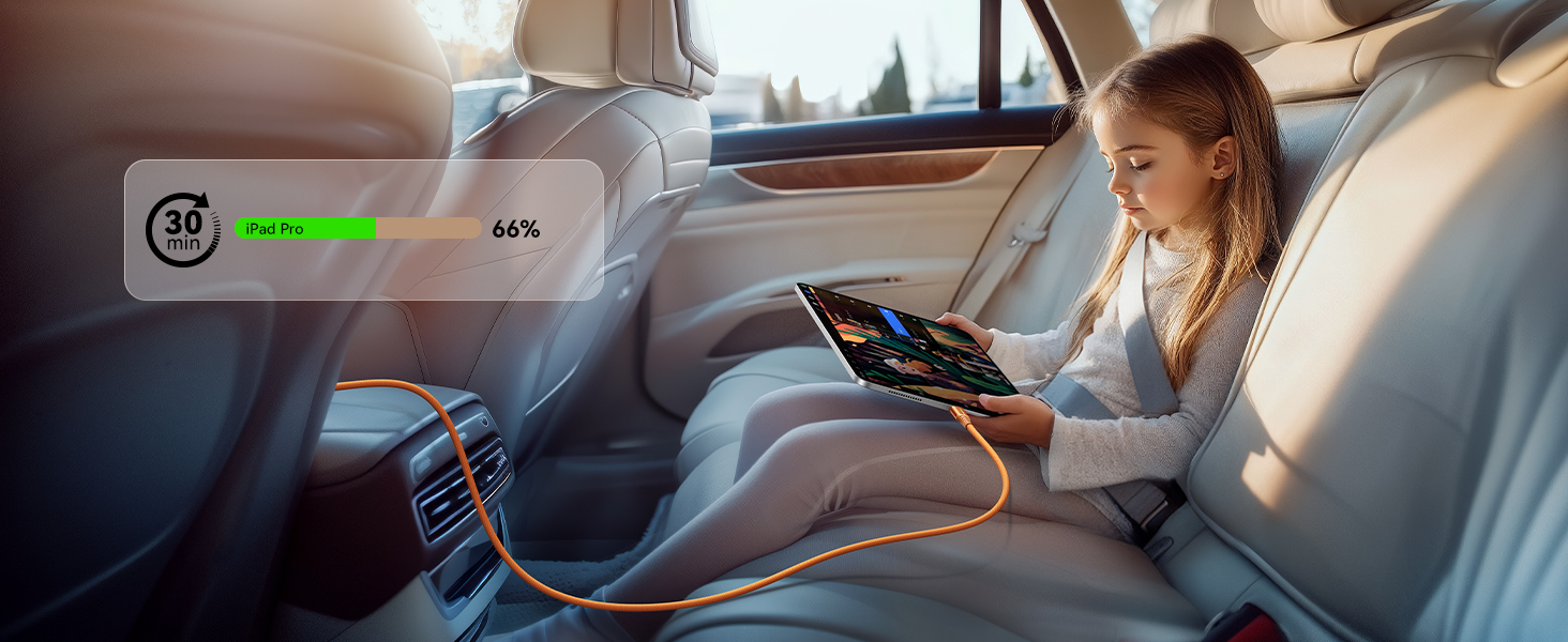 INIU Braided 240W Fast Charging Type C Charger Cord for iPhone17Pro Max Samsung MacBook iPad Switch