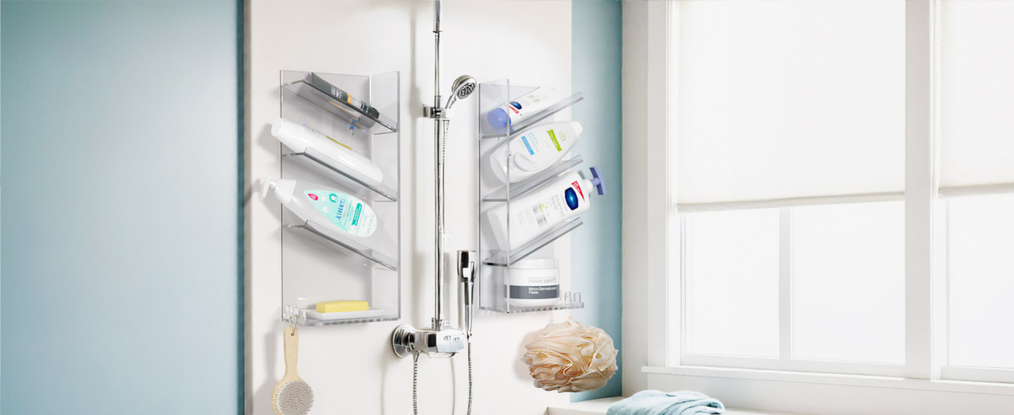 clear shower caddy