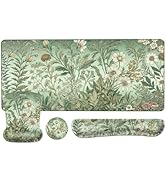 MOSISO Keyboard Mouse Pad with Wrist Rest Set, Large Gaming Mousepad&amp;Keyboard and Mouse &amp;Coaster,...