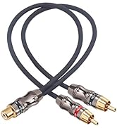 Devinal RCA/Phono Splitter Cable RCA Female to Dual Male Gold Plated Adapter, Stereo Audio Y-Cabl...