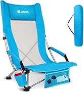 AKSOUL Folding Beach Chair for Adults: Low/High Back Chairs with Carry Bag - Extra Wide Seat Chai...