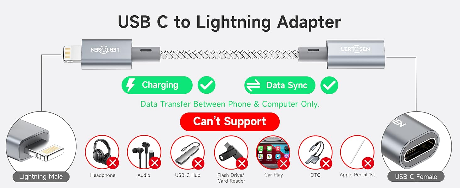 lightning to usb-c lightning usb c adapter usb c female to lightning cable