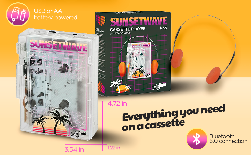 tape player retro music lovers portable device vintage audio system bluetooth feature nostalgic