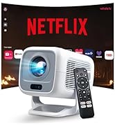 [Officially-Licensed APP/Auto Focus] Smart Projector Native 1080P Android 13 OS, Built-in Apps 4K...