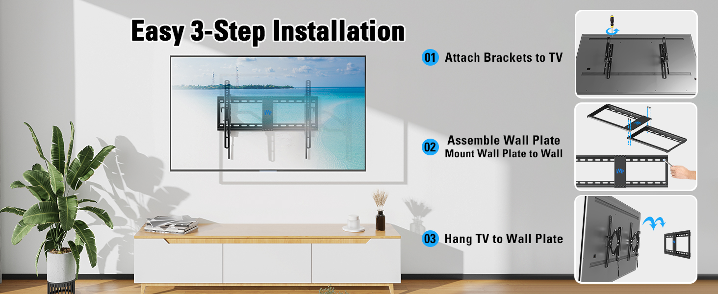 1 tv wall mount tv mount wall mount tv bracket tv mount 55in 65in 70in