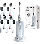 Sonic-FX Solo Electric Toothbrush w/ 10 Brush Heads + 1 Interdental, Charcoal Bristles, Rechargea...