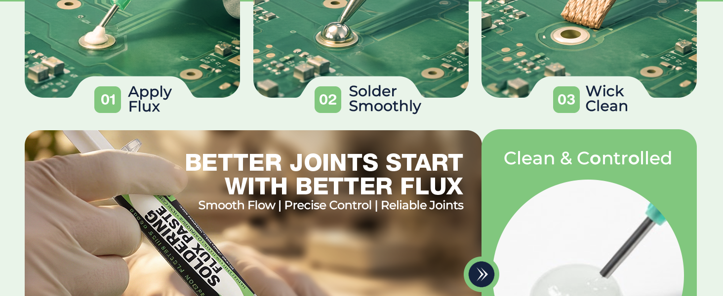 Solder Flux Paste Desoldering Wick No Clean Rosin Handy Flux Syringe Solder Wick Braid