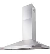 VEVOR Wall Mount Range Hood, Stainless Steel Permanent Filter, Ductless Chimney-Style 30 inch Kit...