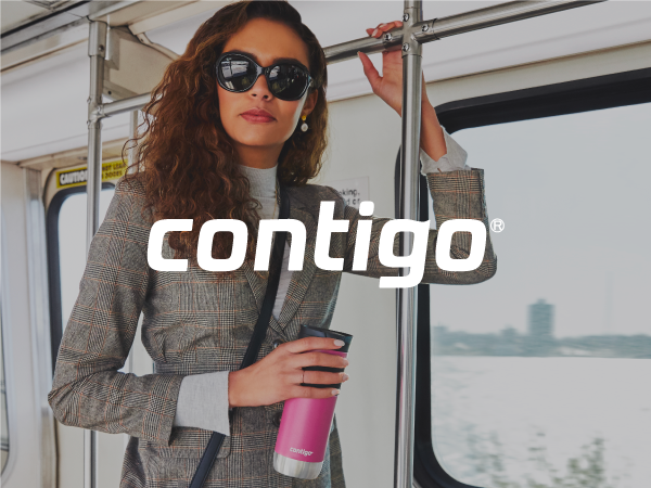 Contigo Thermal woman train sunglasses travel transport no spill leakproof commute professional cute