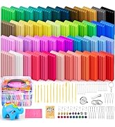 Ixiaoyoo Polymer Clay 50 Colors, Modeling Clay for Kids DIY Starter Kits, Oven Bake Model Clay, N...