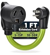 Dryer Adapter Cord, NEMA 5-15P Male to 10-30R Female Power Adapter, Heavy Duty STW 10 Gauge Only ...