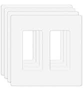4 Pack Screwless Decorator Wall Plate for Electric Outlets, GFCI, Dimmers, Switches, 2-Gang Unbre...