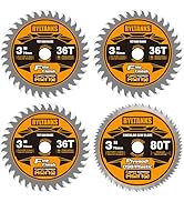 Ryltanks 3 Inch Circular Saw Blades 36T TCT(Tungsten Carbide Tipped) &amp; 80T with 3/8 Inch Arbor fo...