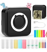HuiJuKeJi Inkless Sticker Printer for iOS&amp;Android Mini Thermal Printer with 10 Rolls Thermal Pape...