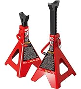 BIG RED T46002A Torin Steel Jack Stands: Double Locking, 6 Ton (12,000 lb) Capacity, Red, 1 Pair