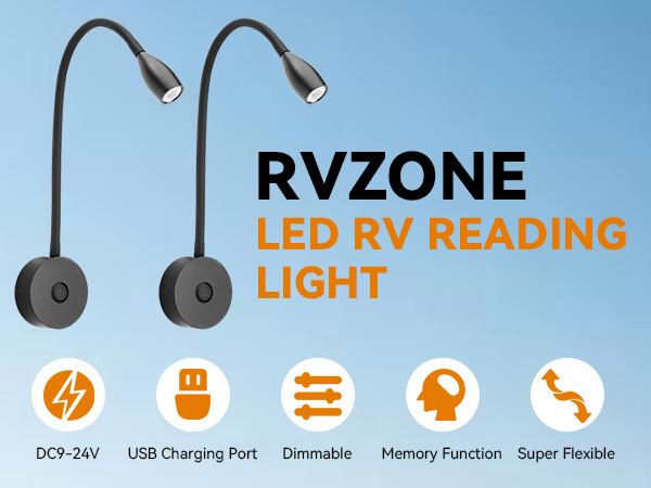 12V LED Reading Light RV Bedside Dimmable Reading Light